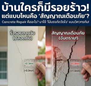 รอยร้าวกว้างเท่าไหร่ถึงควรเรียกวิศวกร? (เกณฑ์วัดแบบง่าย)