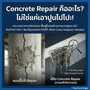 Concrete Repair คืออะไร? รวมงานซ่อมคอนกรีตที่เจอบ่อย + วิธีเลือกแนวทางซ่อม
